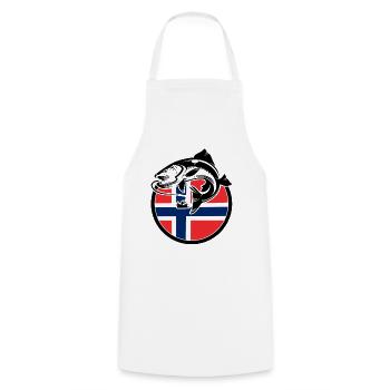 Norvège Pêche à la ligne Pêche - Tablier de cuisine - blanc - Devant - AI Model Male 185 dark (185cm)