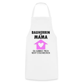 Bauherrin Mama - Kochschürze - Weiß - Vorne - AI Model Male 185 dark (185cm)