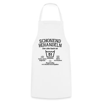 Schonend Behandeln 51. Geburtstag Der Alte Sack 51 - Kochschürze - Weiß - Vorne - AI Model Male 185 dark (185cm)