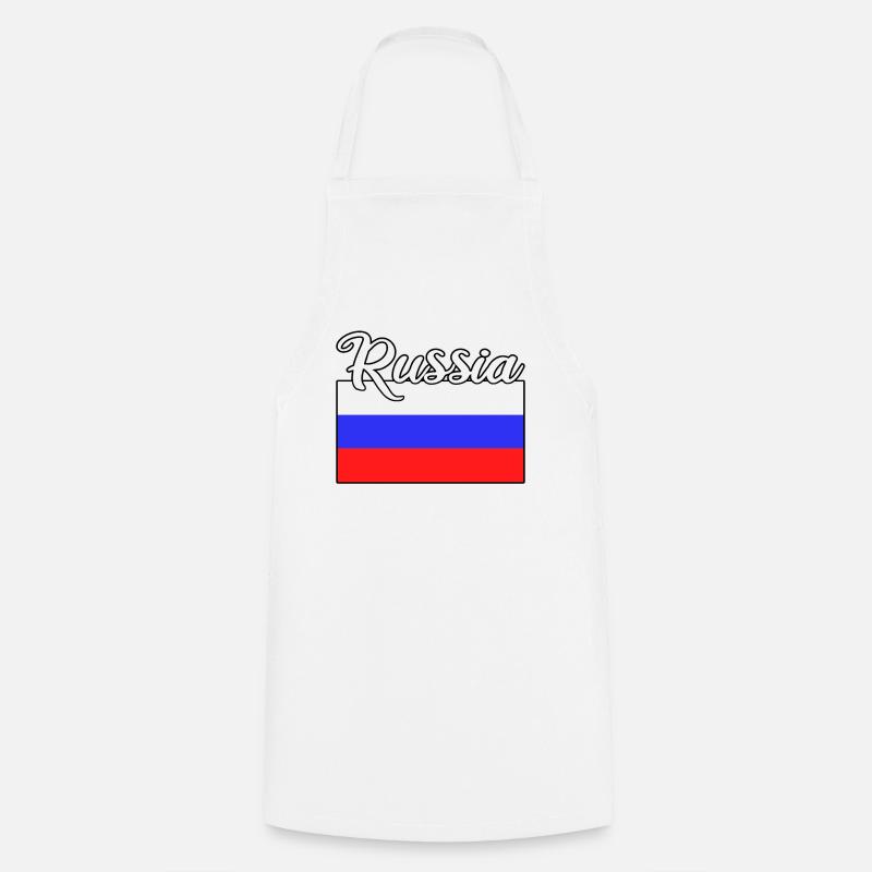 Russie Russie Drapeau - Tablier de cuisine - blanc