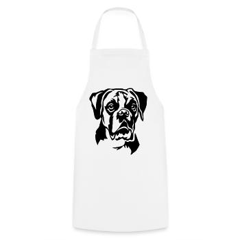 Tête de boxeur - Tablier de cuisine - blanc - Devant - AI Model Male 185 dark (185cm)