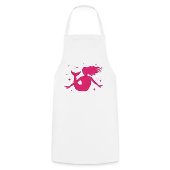 Mermaid Women Girl Gift Mermaid Stars - Cooking Apron - white - Front - AI Model Male 185 dark (185cm)