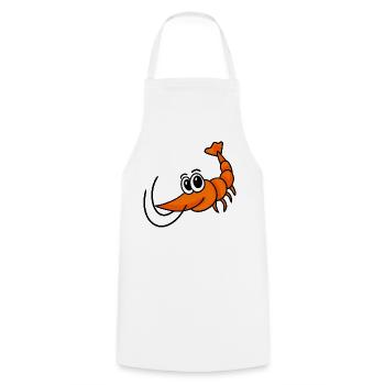 Crevettes crevettes - Tablier de cuisine - blanc - Devant - AI Model Male 185 dark (185cm)