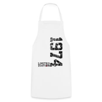 52ND BIRTHDAY 52 YEARS LIMITED EDITION 1974 - Cooking Apron - white - Front - AI Model Male 185 dark (185cm)