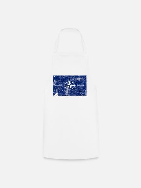 NATO Flagge Fahne Grunge Retro Vintage - Kochschürze - Weiß