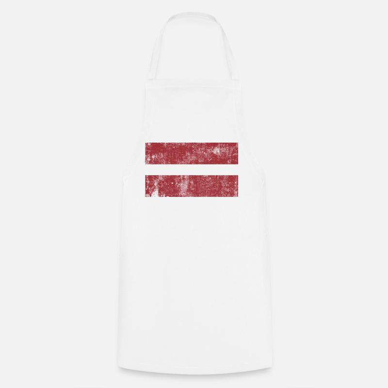 Drapeau de lettonie Drapeau Grunge Retro Vintage - Tablier de cuisine - blanc