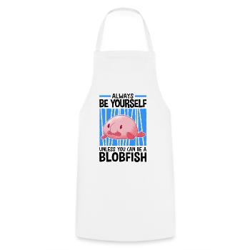 Soyez un mème de poisson moche blobfish - Tablier de cuisine - blanc - Devant - AI Model Male 185 dark (185cm)