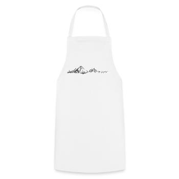 Heartbeat mountain bike - Cooking Apron - white - Front - AI Model Male 185 dark (185cm)