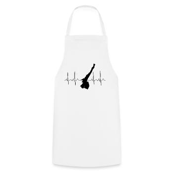 Lake Garda Heartbeat Lago Di Garda Holiday Gift - Cooking Apron - white - Front - AI Model Male 185 dark (185cm)