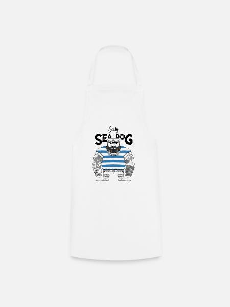 "Salty Sea Dog" Seemann aesthetic Seefahrer Design - Kochschürze - Weiß