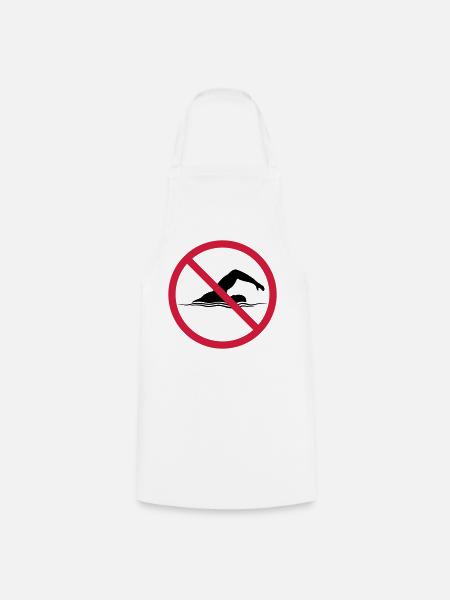 Verboten Schild Schwimmen - Kochschürze - Weiß