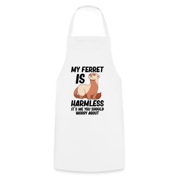 My Ferret Is Harmless Pet Animal - Cooking Apron - white - Front - AI Model Male 185 dark (185cm)