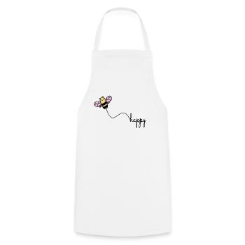 BEE HAPPY - Happy Protection de l’environnement BEE Wordplay - Tablier de cuisine - blanc - Devant - AI Model Male 185 dark (185cm)