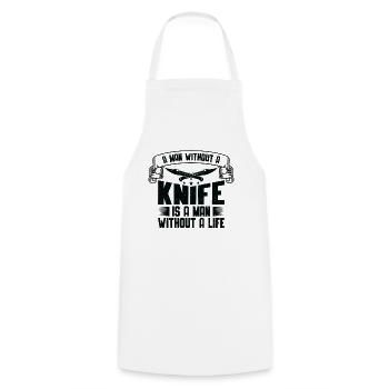 Knifemaking Knife Making Bladesmith Smithing Knife - Cooking Apron - white - Front - AI Model Male 185 dark (185cm)