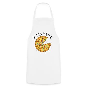 Pizza Maker assorti papa et bébé - Tablier de cuisine - blanc - Devant - AI Model Male 185 dark (185cm)