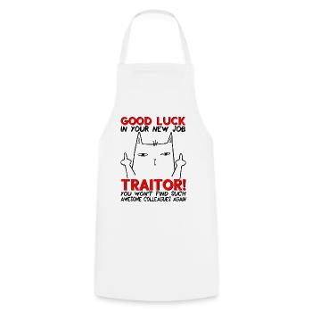 Job change New job Farewell Farewell gift - Cooking Apron - white - Front - AI Model Male 185 dark (185cm)