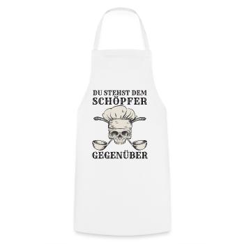 Koch Kochen Köche Gastronomie - Kochschürze - Weiß - Vorne - AI Model Male 185 dark (185cm)