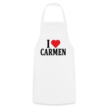 T-Shirt Ich liebe Carmen T-Shirt Geschenkidee - Kochschürze - Weiß - Vorne - AI Model Male 185 dark (185cm)