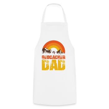 Geocaching-cache-jagd, The Funny Geocacher - Cooking Apron - white - Front - AI Model Male 185 dark (185cm)