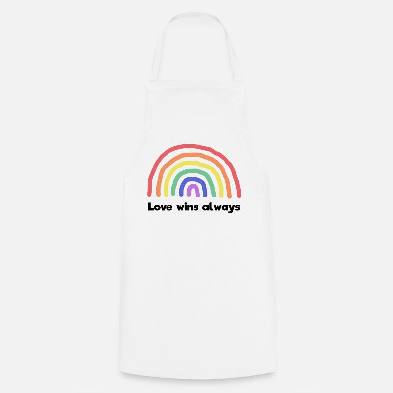 Frieden Liebe Regenbogen Statement Weltfrieden - Kochschürze - Weiß