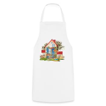 Maison de rêve pour tomber amoureux - Villa avec grand jardin - Tablier de cuisine - blanc - Devant - AI Model Male 185 dark (185cm)