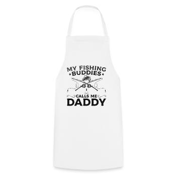 My fishing friends call me Papa Fishing Daddy - Cooking Apron - white - Front - AI Model Male 185 dark (185cm)