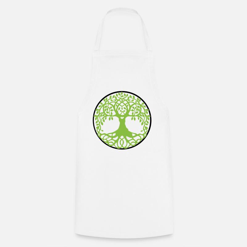 Mandala Baum des Lebens - Kochschürze - Weiß