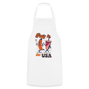 Fête aux USA Retro le 4 juillet - Tablier de cuisine - blanc - Devant - AI Model Male 185 dark (185cm)