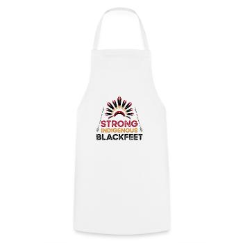 Strong Indian tribe The Blackfeet - Cooking Apron - white - Front - AI Model Male 185 dark (185cm)