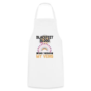 Blackfeet Blood Indian Tribe The American - Cooking Apron - white - Front - AI Model Male 185 dark (185cm)