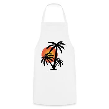 Palm trees - Cooking Apron - white - Front - AI Model Male 185 dark (185cm)