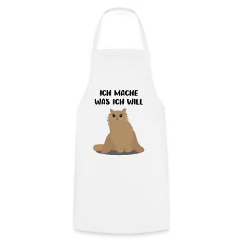 Katze Freches Kätzchen Lustiger Spruch Geschenk - Kochschürze - Weiß - Vorne - AI Model Male 185 dark (185cm)