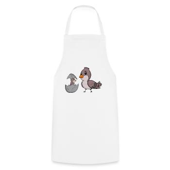 Moineau domestique avec bébé moineau domestique - Tablier de cuisine - blanc - Devant - AI Model Male 185 dark (185cm)