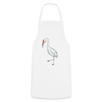 Oiseaux migrateurs Grue Oiseau - Tablier de cuisine - blanc - Devant - AI Model Male 185 dark (185cm)