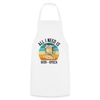 Gyoza Dumpling Asian Food Foodie Drinking - Cooking Apron - white - Front - AI Model Male 185 dark (185cm)