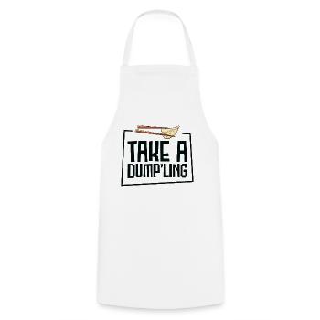 Dumpling Asian Food Chinese Food Fan - Cooking Apron - white - Front - AI Model Male 185 dark (185cm)