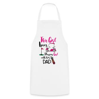 This Girl Loves Playing Golf with Her Dad - Cooking Apron - white - Front - AI Model Male 185 dark (185cm)