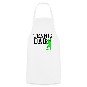 papa tennis - Tablier de cuisine - blanc - Devant - AI Model Male 185 dark (185cm)