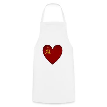 Soviet Union Flag Heart - Cooking Apron - white - Front - AI Model Male 185 dark (185cm)