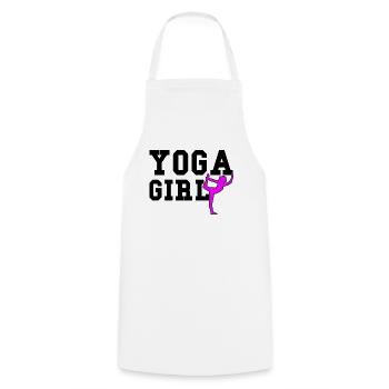 fille de yoga - Tablier de cuisine - blanc - Devant - AI Model Male 185 dark (185cm)