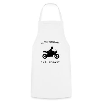 Motorcycling Enthusiast Motorcyclist Biker - Cooking Apron - white - Front - AI Model Male 185 dark (185cm)
