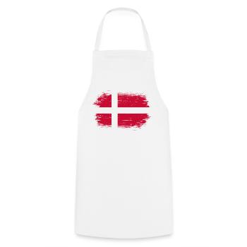 Conception du drapeau pinceau Grunge Dannebrog - Tablier de cuisine - blanc - Devant - AI Model Male 185 dark (185cm)