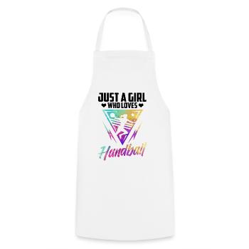 Girl who loves handball player sports game - Cooking Apron - white - Front - AI Model Male 185 dark (185cm)