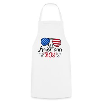 All American Boy 4th of July - Cooking Apron - white - Front - AI Model Male 185 dark (185cm)