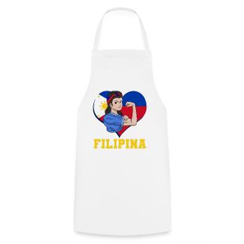 Philippines Filipina Pride Flag Heart I Gift - Cooking Apron - white - Front - AI Model Male 185 dark (185cm)