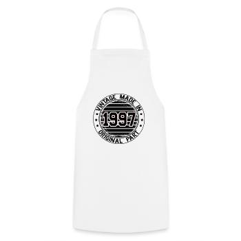 Vintage Made In 1997 Original Part Birthday 1997 - Cooking Apron - white - Front - AI Model Male 185 dark (185cm)