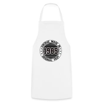 Vintage Made In 1985 Original Part Birthday 1985 - Cooking Apron - white - Front - AI Model Male 185 dark (185cm)