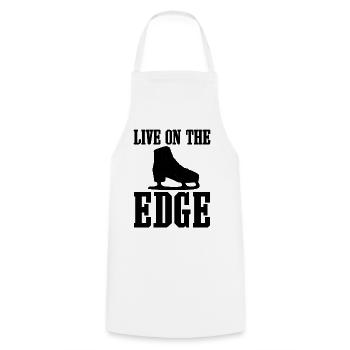 Live On The Edge Funny Ice Skating - Cooking Apron - white - Front - AI Model Male 185 dark (185cm)