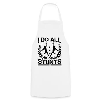 I Do All My Own Stunts Funny Figure Skating - Cooking Apron - white - Front - AI Model Male 185 dark (185cm)