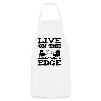 Live On The Edge Funny Ice Skating - Cooking Apron - white - Front - AI Model Male 185 dark (185cm)